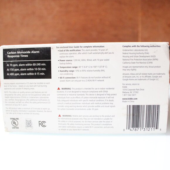 Kidde Smart Carbon Monoxide Detector & Indoor Air Quality Monitor AC Plug In - Picture 8 of 9